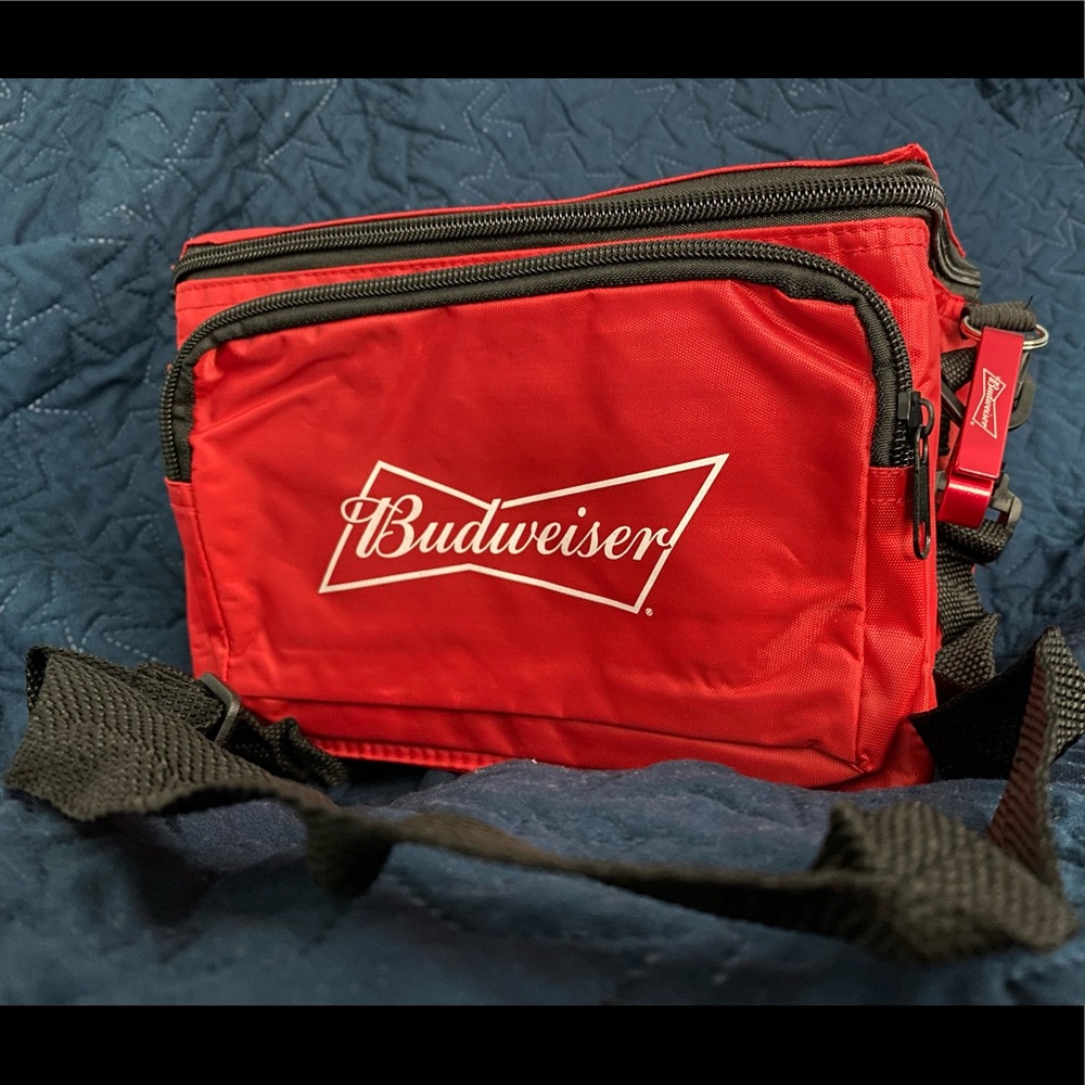 Brand new small Budweiser cooler with bottle opener